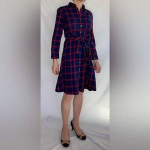 J Crew Plaid A-line Dress